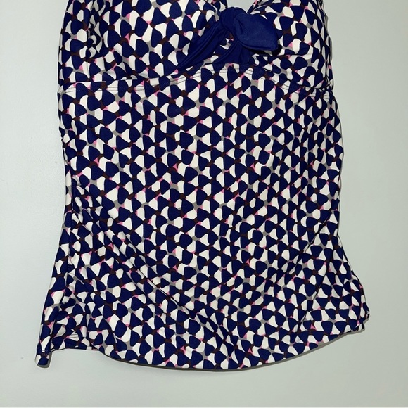 Boden Tankini Top Women’s Size 8 US Halter Padded Bow Front Patterned Swimsuit - Picture 4 of 9